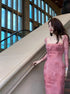 Women Deep Neckline Long Sleeves Long Dresses